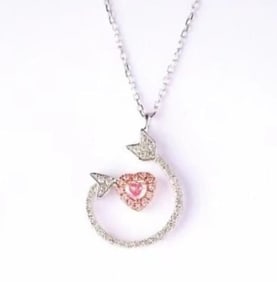 Natural Pink Diamond 18K Gold Pendant