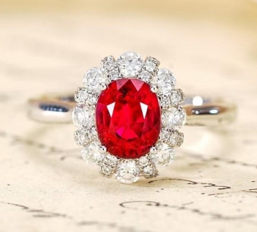 1.8ct Pigeon Blood Ruby 18Kt Gold Ring (1 of 3)