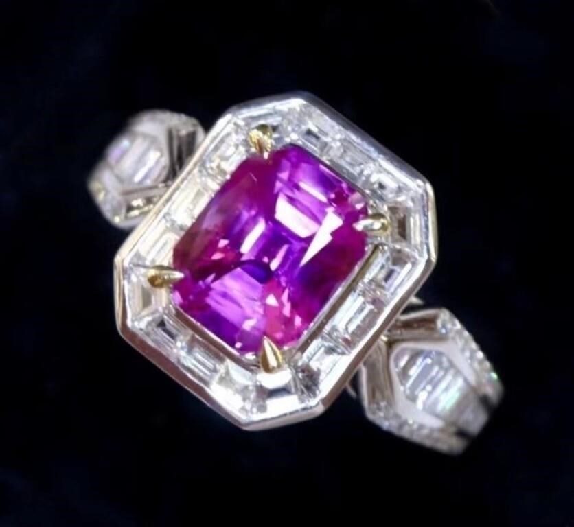 2ct Natural Sapphire 18Kt Gold Ring (1 of 5)