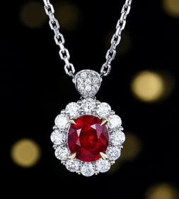 1.5ct Pigeon Blood Ruby 18Kt Gold Pendant
