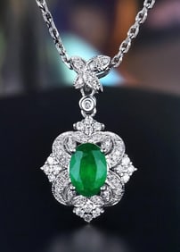 1ct Zambian Emerald 18Kt Gold Pendant