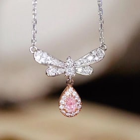 Natural Pink Diamond 18Kt Gold Necklace