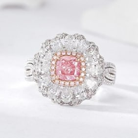 1ct Natural Pink Diamond 18Kt Gold Ring