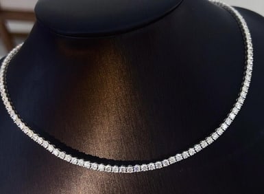 13.8ct Natural Diamond 18Kt Gold Necklace