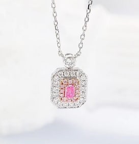 Natural Pink Diamond 18Kt Gold Necklace