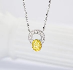 Natural Yellow Diamond 18Kt Gold Necklace