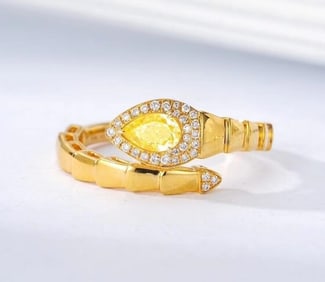 Natural Yellow Diamond 18Kt Gold Ring