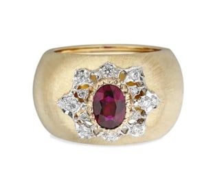 1ct Natural Ruby 18Kt Gold Ring