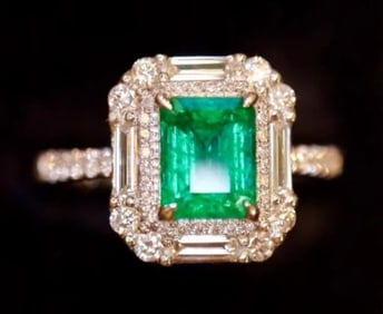 1.8ct Natural Emerald Ring 18K Gold