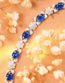 8.62ct Royal Blue Sapphire Bracelet 18K Gold