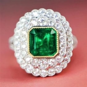 Afghanistan Emerald 18Kt Gold Ring