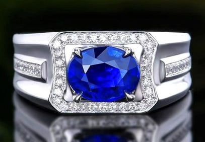 2ct Sri Lankan Sapphire 18Kt Gold Ring