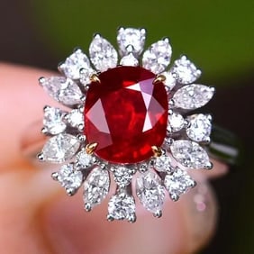 1.9ct Pigeon Blood Ruby 18Kt Gold Ring