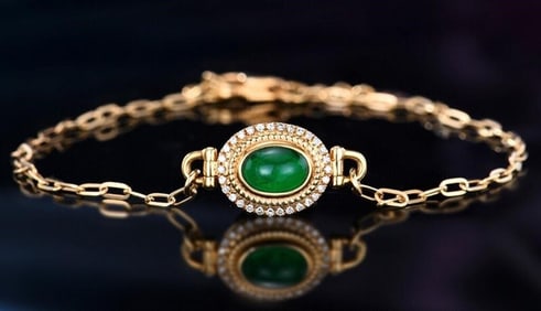 Natural Emerald 18Kt Gold Bracelet