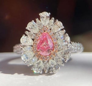 2.5ct pink diamond ring 18k gold