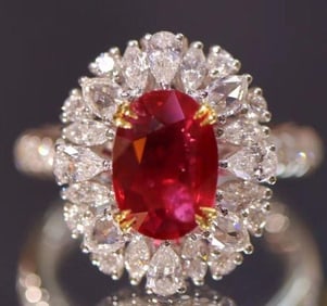 4.4ct natural pigeon blood ruby ring in 18K gold