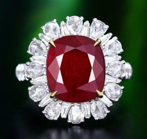 5.7ct pigeon blood ruby ring 18k gold