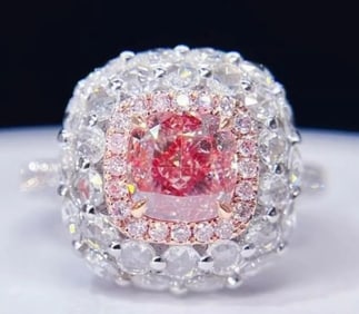 1.55ct Natural Pink Diamond Ring 18K Gold