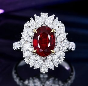 3ct Pigeon Blood Ruby 18Kt Gold Ring