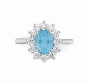 1ct Natural Paraiba Tourmaline 18Kt Gold Ring