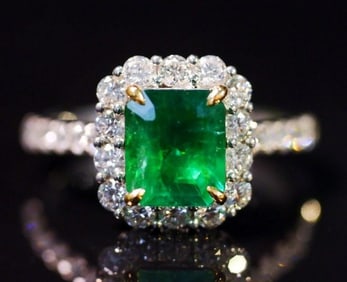 1.1ct Natural Emerald 18K Gold Ring