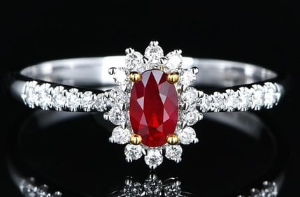 Pigeon Blood Ruby 18K Gold Ring