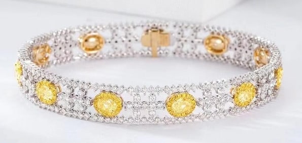 6.37cts Natural Diamond 18Kt Gold Bracelet