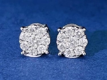 Natural Diamond 18Kt Gold Earrings