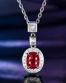 0.86ct Pigeon Blood Ruby 18K Gold Necklace