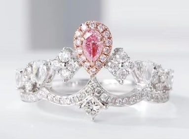 Natural Pink Diamond 18K Gold Ring
