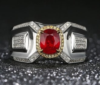 1.2ct Pigeon Blood Ruby 18Kt Gold Ring