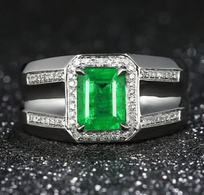 1.7ct Natural Emerald 18Kt Gold Ring