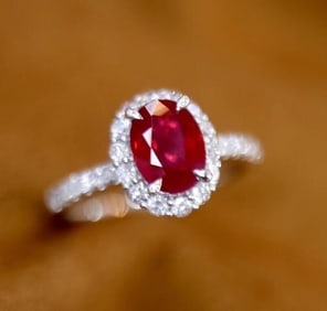 1.2ct Myanmar Natural Ruby 18Kt Gold Ring