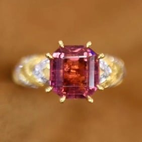 3ct Natural Tourmaline 18Kt Gold Ring