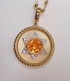 1.6ct Fanta Spessartite 18Kt Gold Pendant