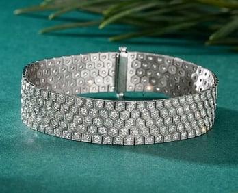 5.25cts Natural Diamond 18Kt Gold Bracelet