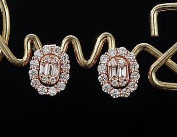 Natural Diamond 18Kt Gold Earrings