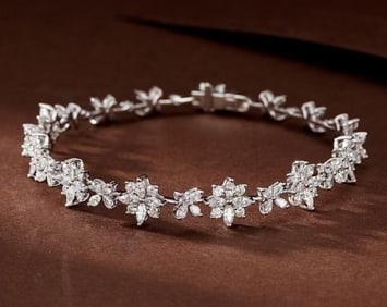 3.35cts Natural Diamond 18Kt Gold Bracelet