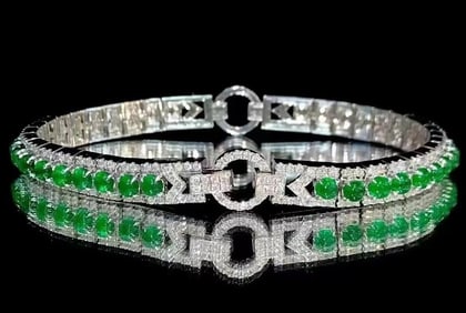 4.68cts Natural Emerald 18Kt Gold Bracelet