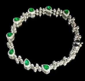 1.6cts Natural Emerald 18Kt Gold Bracelet