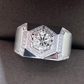 1ct Natural Diamond 18Kt Gold Ring