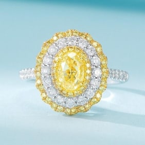 1ct Natural Yellow Diamond 18Kt Gold Ring