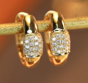 Natural Diamond 18Kt Gold Earrings