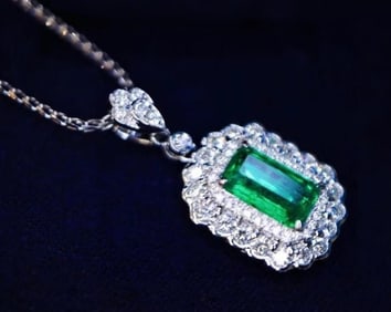 1ct Natural Emerald 18Kt Gold Pendant