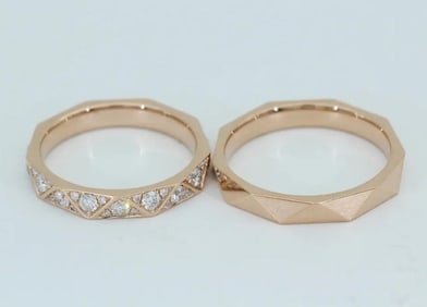 Natural Diamond 18Kt Gold Ring Set