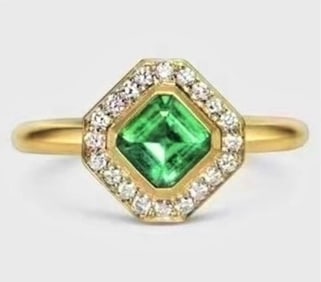1.2ct Natural Emerald 18Kt Gold Ring