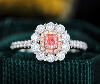 Natural Pink Diamond 18Kt Gold Ring