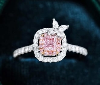 Natural Pink Diamond 18Kt Gold Ring
