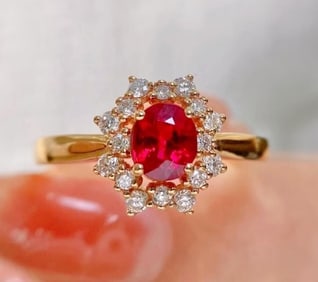 Myanmar Natural Ruby 18Kt Gold Ring