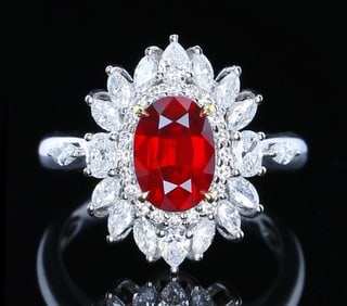 4.35ct Pigeon Blood Ruby 18Kt Gold Ring